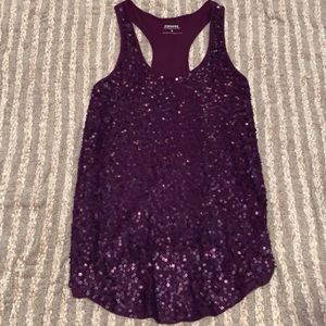 Express Purple Sequin Tank